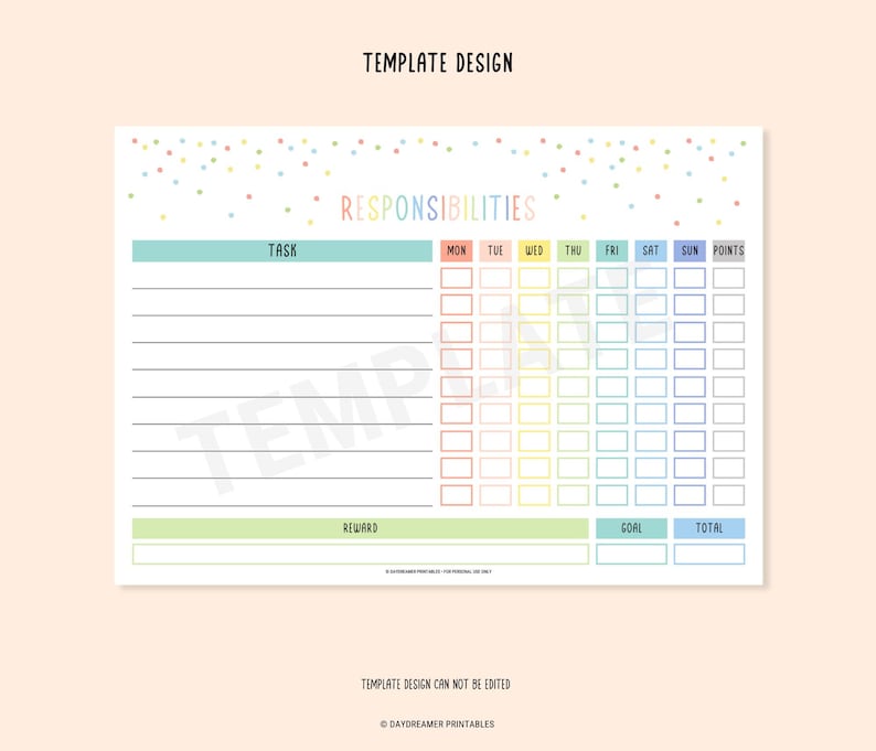 Kids Responsibility Chart Printable, Responsibility Chart for Kids ...