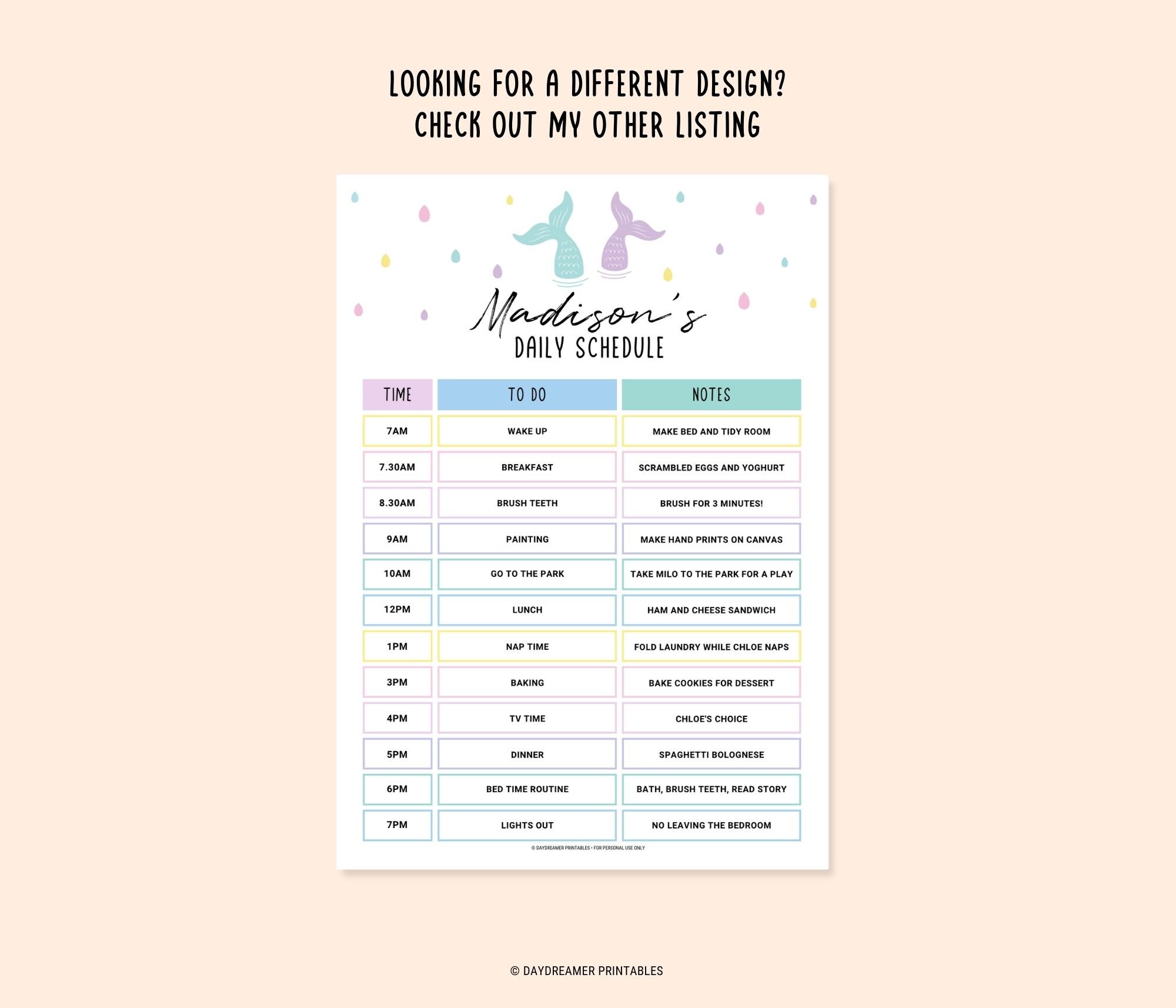 Editable Kids Daily Planner, Kids Schedule Printable, Schedule for Kids ...