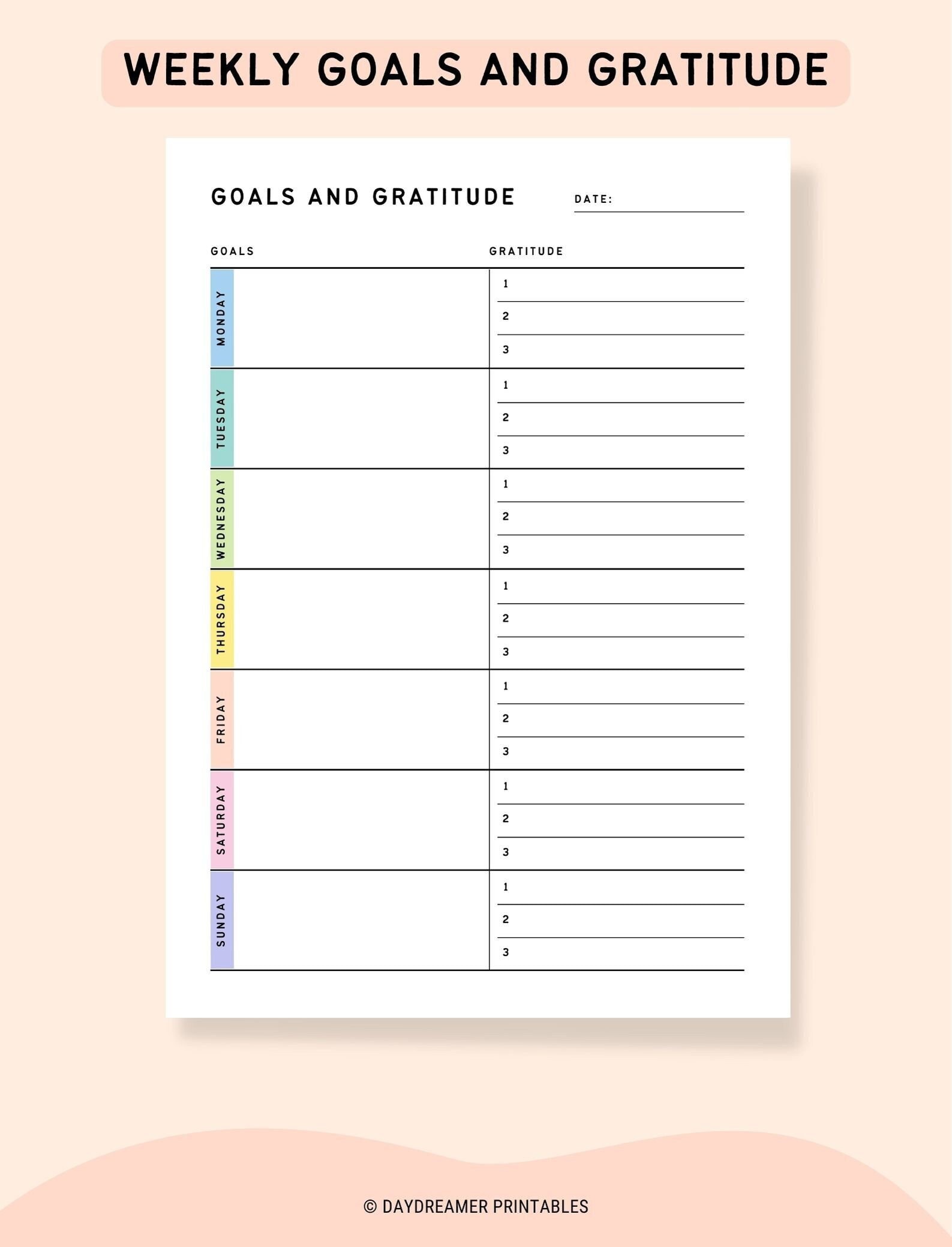 食品・日用品 半額ストア Planner Gratitude & Goals Weekly | With Setting Goal Daily 手帳・カレンダー
