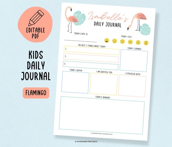 Kids Daily Journal Printable, Journal for Kids, Diary for Children, Kids  Gratitude Journal, Kids Activity Drawing Page Digital Download - Etsy