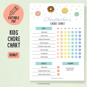 Printable Kids Daily Chore Chart, To-Do List & Schedule Tracker, Kids Organization and Behavior Planner