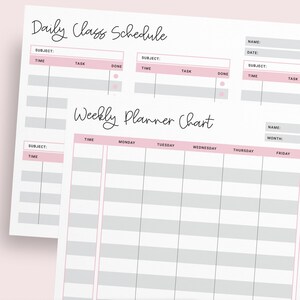 Homeschool Schedule Printable, Homeschool Planner Template, Kids Daily Schedule Homeschool Calendar, Kid's Responsibility Chart, Chore Chart image 4