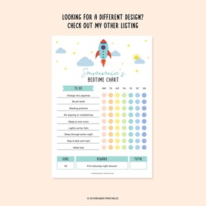 Kids Bedtime Chart for Sleeping PDF