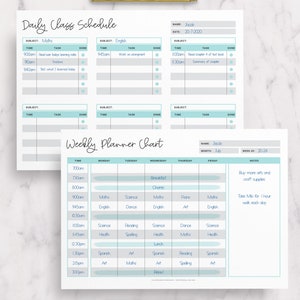 Homeschool Schedule Printable, Homeschool Planner Template, Kids Daily Schedule Homeschool Calendar, Kid's Responsibility Chart, Chore Chart image 3