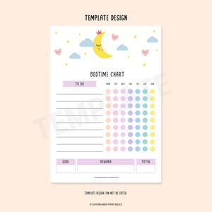 Toddler Bed Time Log Editable PDF