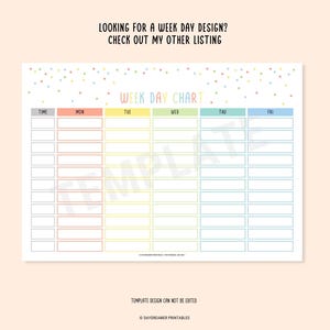Kids Weekly Chores, Editable PDF