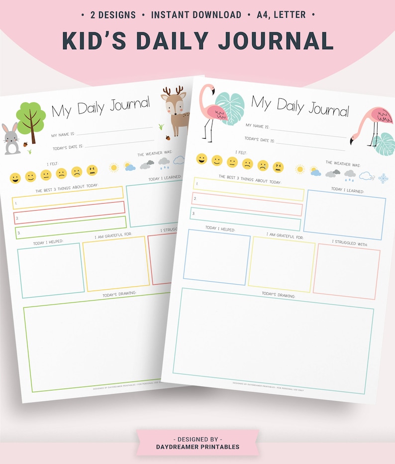 Kids Daily Journal Printable Journal For Kids Diary For Etsy kids-daily-journal-printable-journal-for-kids-diary-for-etsy