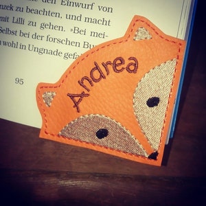 Reading Corner Bookmark Fox Personalized Name