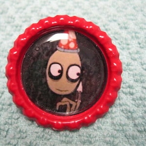 SALAD FINGERS  Characters Bottlecap Pins +/- Rusty Kettle & Rusty Spoon 8 Images to Choose From