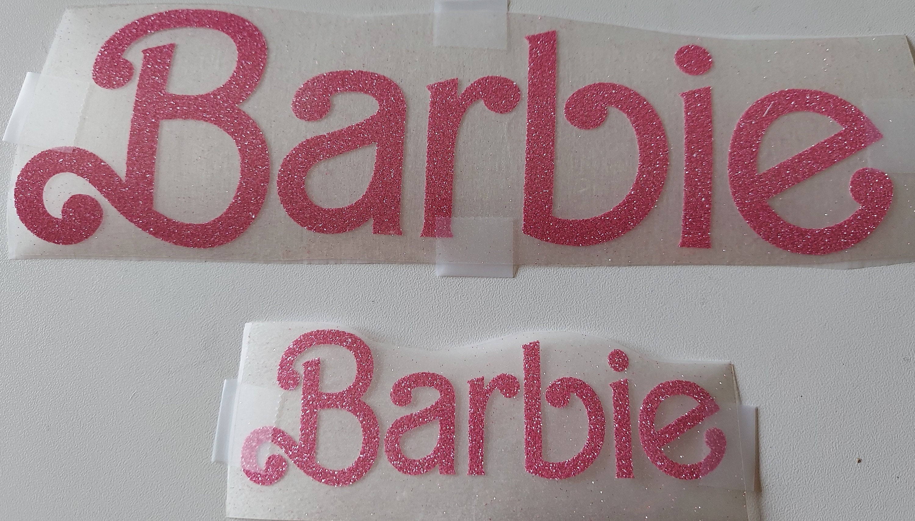 IRON ON Patch-barbie Logo Inspired-iron on Patches-glitter