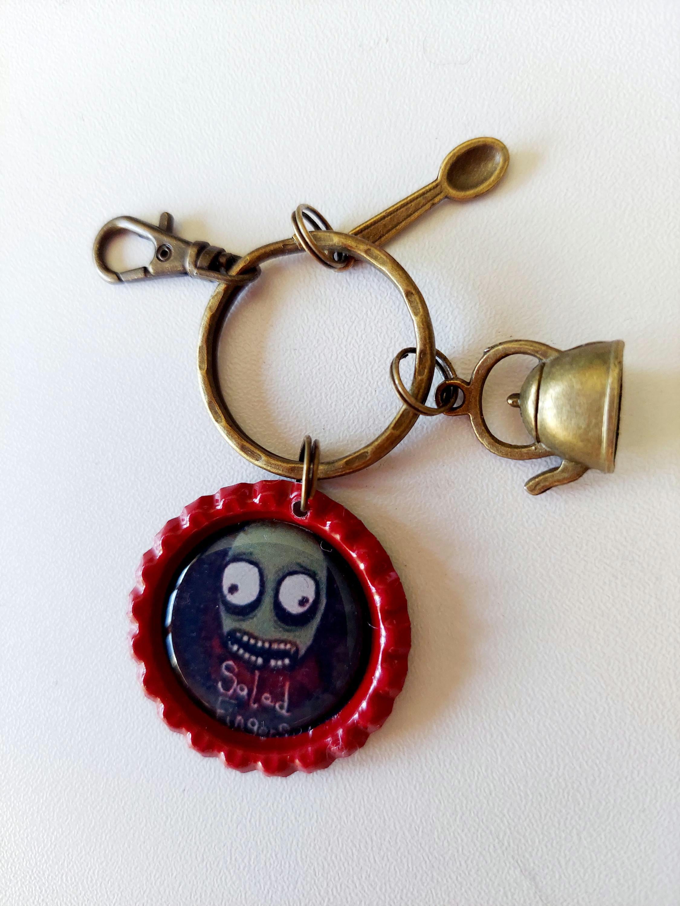 Salad Fingers Bottlecap Keychain With Rusty Kettle & Spoon Charms - Etsy UK