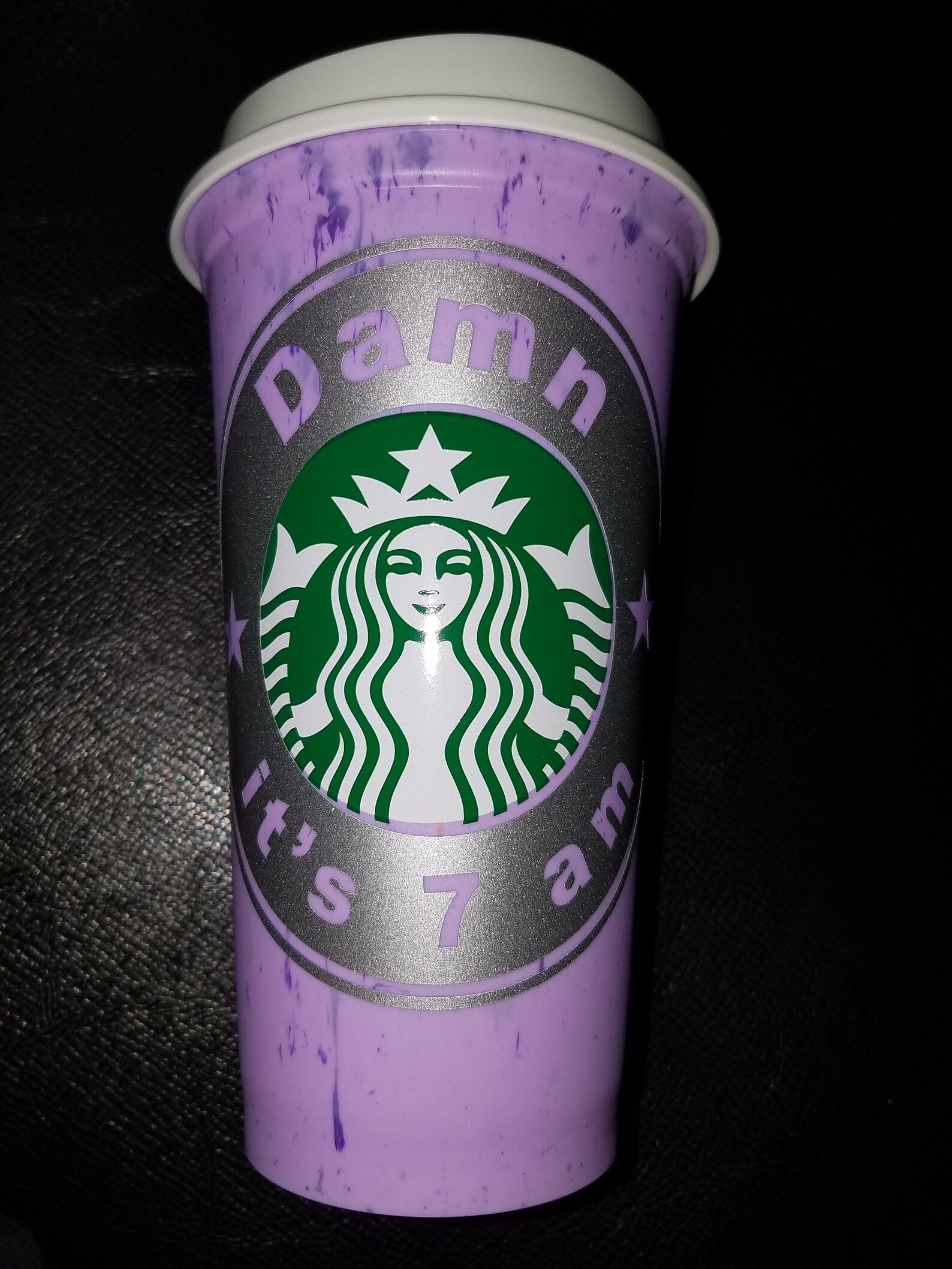 One 1 NEW PURPLE Starbucks 16 Oz. Hot Cup With Lid & Your Choice of