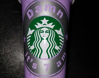 Purple Starbucks Hot Cup: 16 oz, Choice of Decal