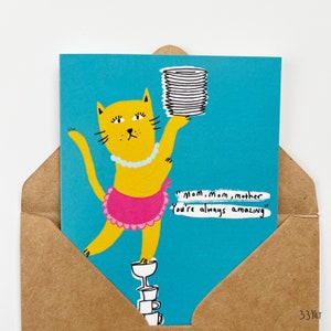Carte de fête des mères toujours incroyable, carte de maman, carte de chat mignonne et joyeuse fête des mères