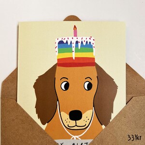 Golden Retriever Joyeux anniversaire 018 Cher mon ami Chien mignon Carte illustrée vierge