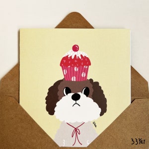 Carte illustrée Shih Tzu Happy Birthday 020 Dearest My Friend