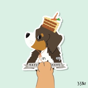 Bernese Berg Karotte Kuchen Haustier Aufkleber Wasserflasche Skateboard Gepäck Laptop Planer Tagebuch Schreibwaren Accessoires