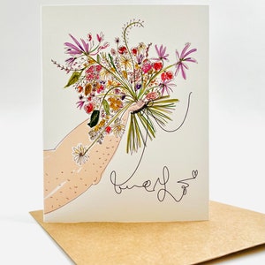 Happy Anniversary Card 10th 20th 30th 40th Love You Flower Bouquet Romantic  Card
