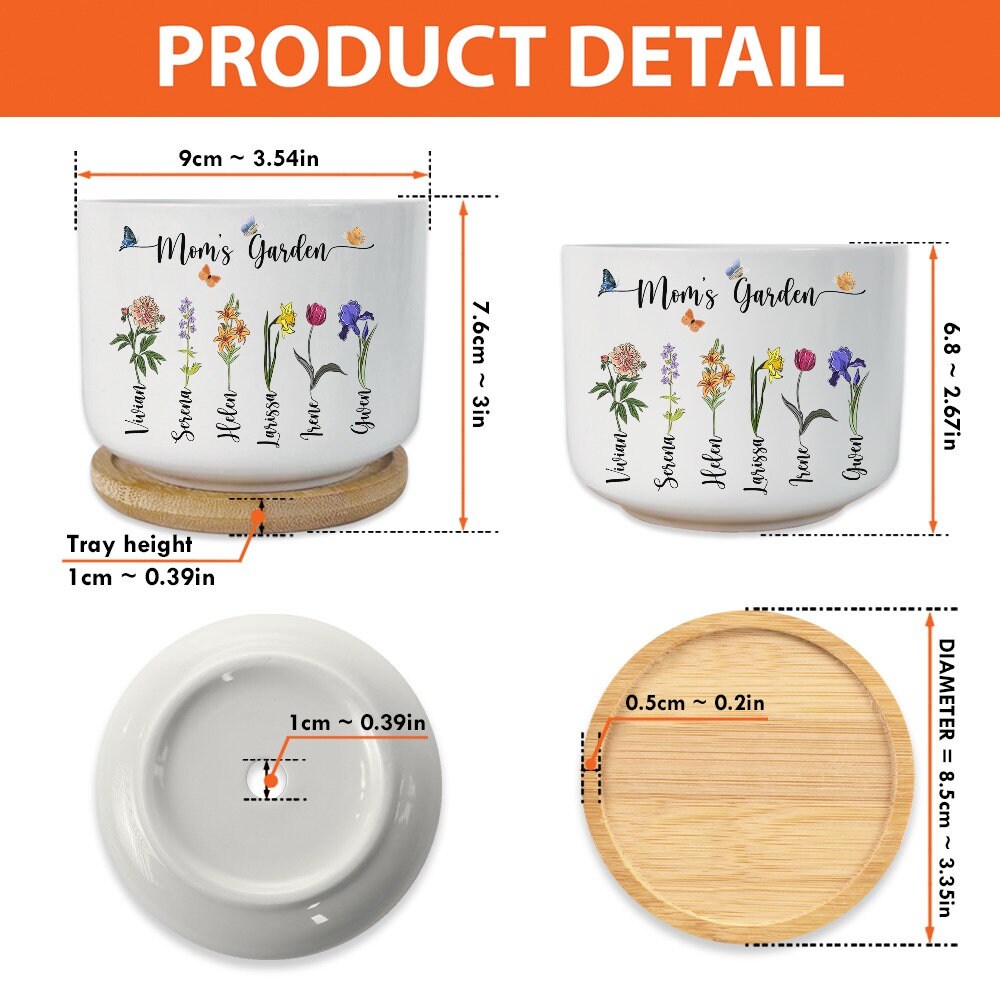 Personalized Flower Pot,birth Month Plant Pot,grandma Garden Gifts ...