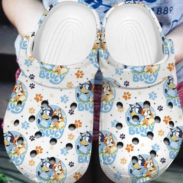 Funny Bluey Family Birthday Clog Shoes, Clogs Shoes For Men Women and Kid, Funny Clogs Crocs, Crocband, Cartoon Dog Family