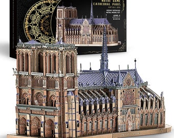 3D Metal Puzzles Jigsaw, Notre Dame Cathedral Paris DIY Model Building Kits Toys for Adults Birthday Gifts