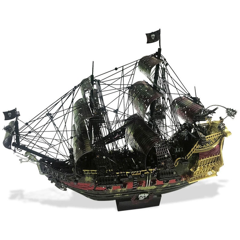 3D Metal Puzzle The Queen Anne's Revenge Jigsaw Pirate Ship DIY Model Building Kits Toys for Teens Brain Teaser image 5