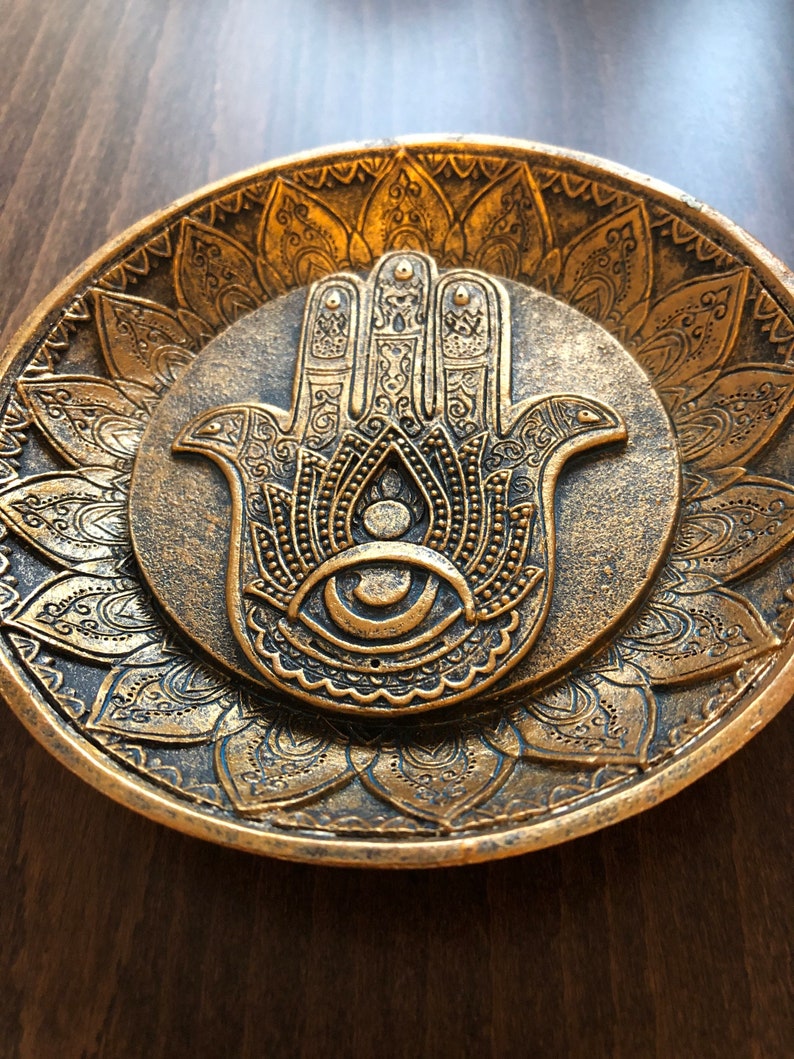 Hand of Hamsa incense holder plate Etsy
