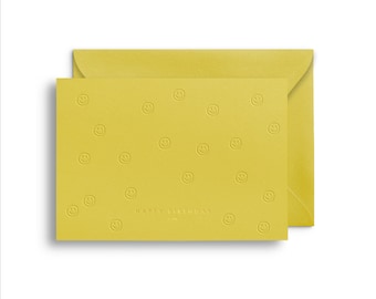 Premium-Letterpress Karte “Smiley - Happy Birthday” mit Umschlag | Karte Geburtstag
