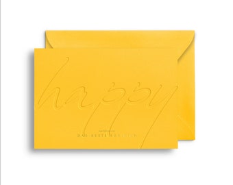 Premium-Letterpress Karte HAPPY “Das Beste für Dich” mit Umschlag | Karte Geburtstag