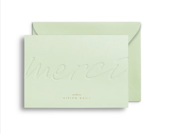 Premium-Letterpress Karte “Merci - Vielen Dank” mit Umschlag | Dankeskarte