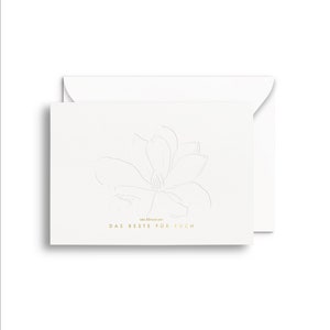 Premium-Letterpress Karte Magnolie das Beste für Euch mit Umschlag Karte Hochzeit Ivory