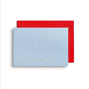 Premium-Letterpress Karte Smiley “Das Beste für Dich” mit Umschlag | Karte Geburtstag