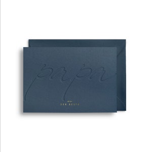 Premium-Letterpress Karte “PAPA - Vatertag” mit Umschlag | Karte Vatertag, Geburtstag
