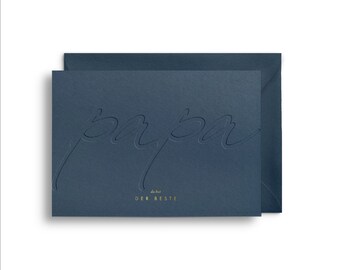 Premium-Letterpress Karte “PAPA - Vatertag” mit Umschlag | Karte Vatertag, Geburtstag