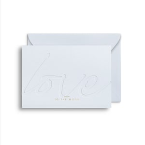 Premium-Letterpress Karte “LOVE you to the moon” mit Umschlag | Karte Geburtstag