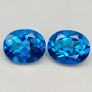 6.00 ct Natural Swiss Blue Topaz Oval Faceted, Topaz Size 10x8 MM, Natural Blue Topaz, Loose Gemstone, Gemstone Pair, Gemstone For Jewelry.