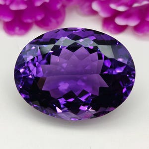 19.55 Ct Natural Amethyst Stone Largest Size Oval Faceted, Amethyst Size 20.10x15.30 MM, Natural Purple Amethyst, Loose Amethyst Stone.