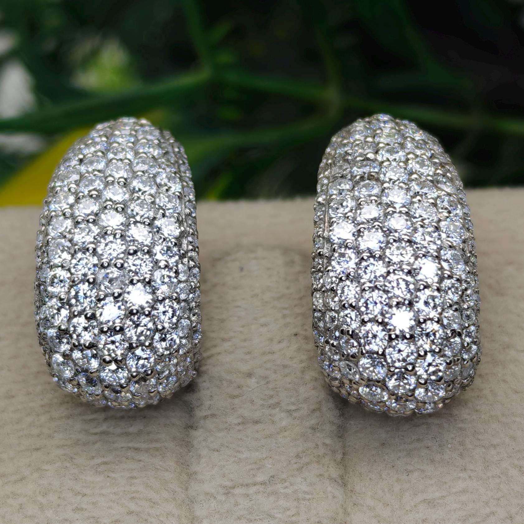 美しいモアッサナイトフープピアス | 925スターリングシルバーピアス 