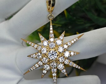 Elegant hänge i plisserat guld 925 sterlingsilver med kubisk zirkonia för kvinnor, tidlös design, 41 mm brett iögonfallande hänge med tunn kedja.