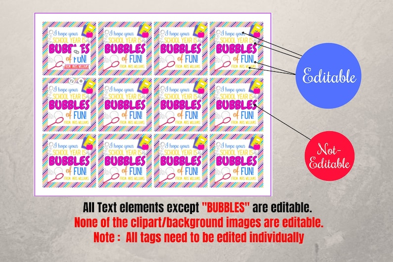Back to School Bubbles Gift Tags, Hope Your School Year is Bubbles of ...