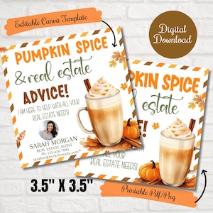 Realtor Fall gift tags, Pumpkin Spice and Real Estate Advice pop by tags,Home Health Mobile Notary,Business marketing for Real Estate