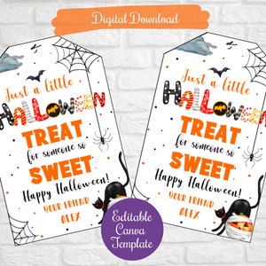 Solo un piccolo regalo di Halloween per qualcuno così dolce Tag regalo, Tag borsa dolcetto, scuola, amici, famiglia, insegnante, colleghi, tag PTO, caramelle