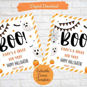 Boo, aqui está um presente para você, etiquetas de presente de professor e aluno de Halloween, escola, amigos, família, professor, colegas de trabalho, etiquetas PTO, impressão digital