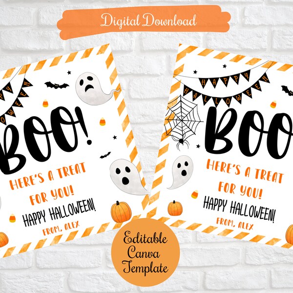 Boo heres ein Leckerbissen für Sie, Halloween Lehrer Schüler Geschenk Tags, Schule, Freunde, Familie, Lehrer, Mitarbeiter, PTO Tags, digital bedruckbar