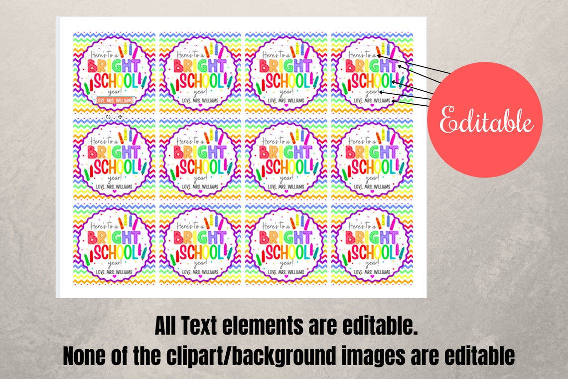 First Day of School Crayons Gift Tags Here's to a Bright Etsy