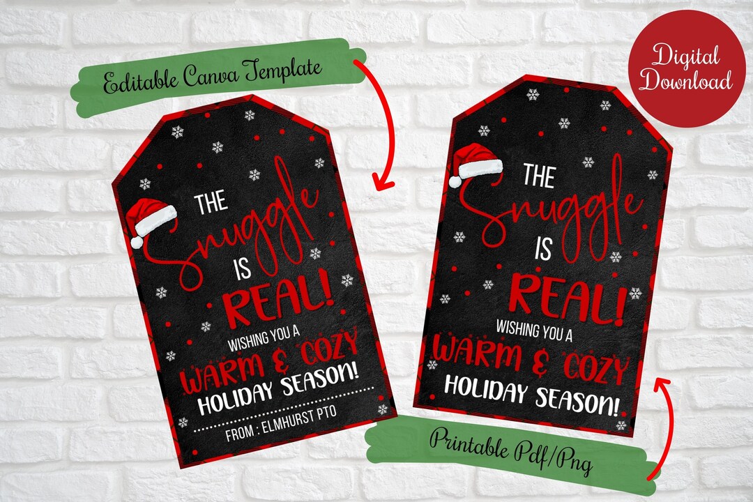 The Snuggle is Real Gift Tags christmas Gift Tags for Etsy