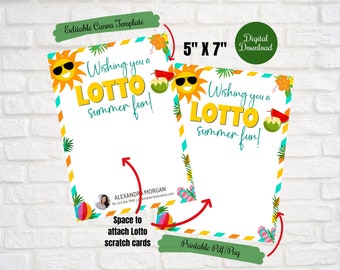 Ik wens je een Lotto Summer Fun, Realtor Summer Lotto kraskaarthouder, onroerend goed, zaken, notarismarketing, langskomen, gezondheid thuis langskomen