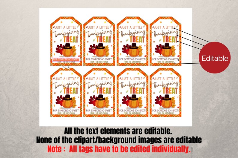 Thanksgiving Gift treat Tags, Just a little thanksgving treat tags for someone so sweet,teacher, friends, family, school, co-workers, PTO image 5