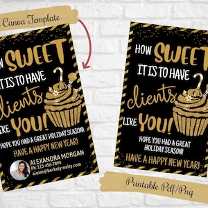 Etiqueta de presente de cupcakes / biscoitos de corretor de imóveis para clientes, Como é bom ter clientes como você, Pop By Tags, tags de marketing imobiliário