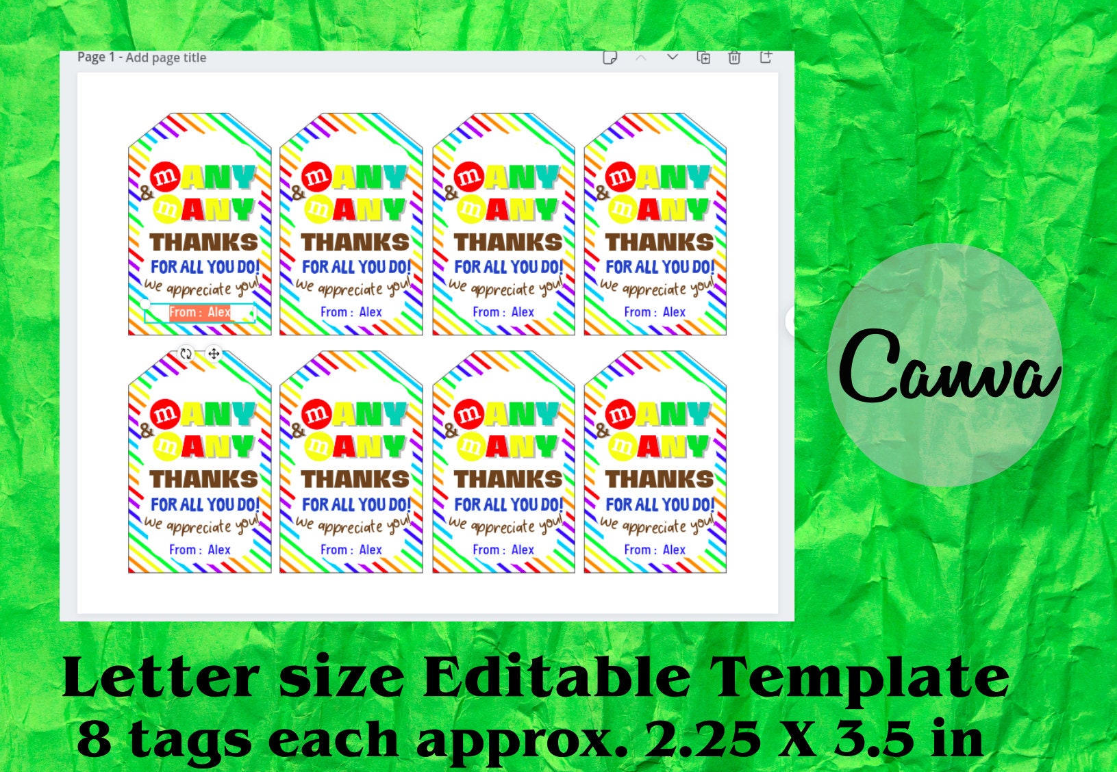 M&amp;M gift Tags for teacher Teacher Appreciation Week tags | Etsy